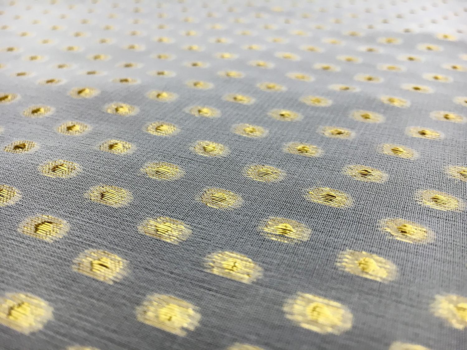 Silk Chiffon with Metallic Aspirin Dots0