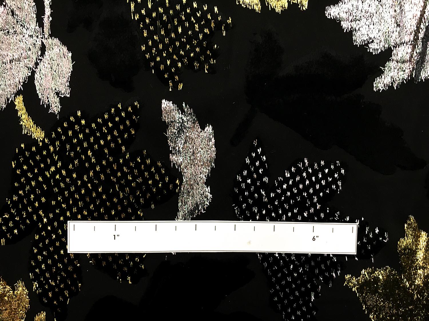 Silk Lurex Burnout Velvet with Leaves Motif1