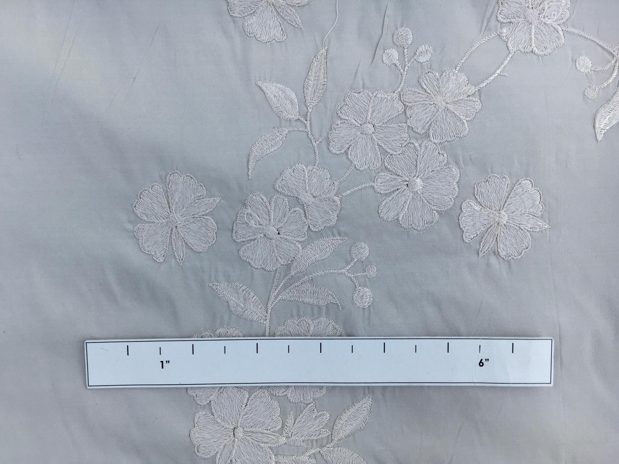 Silk Taffeta with an Embroidered Scallop and Floral Degradé2