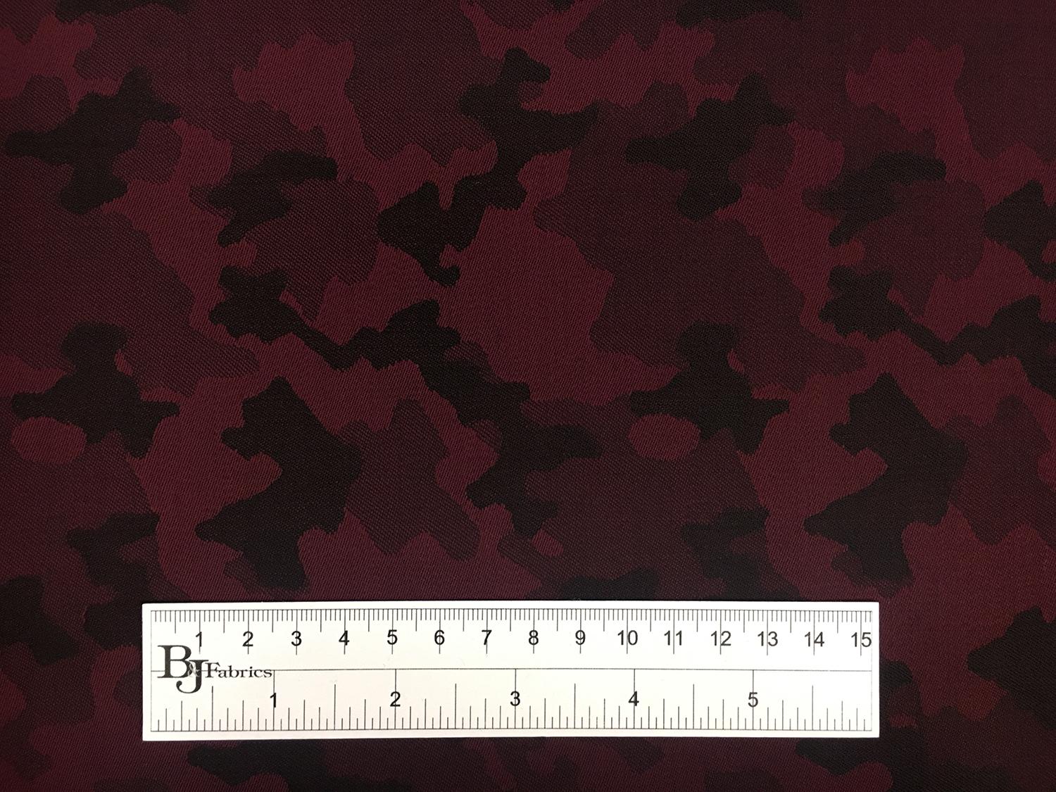 Italian Wool Camouflage Jacquard Suiting in Wine3