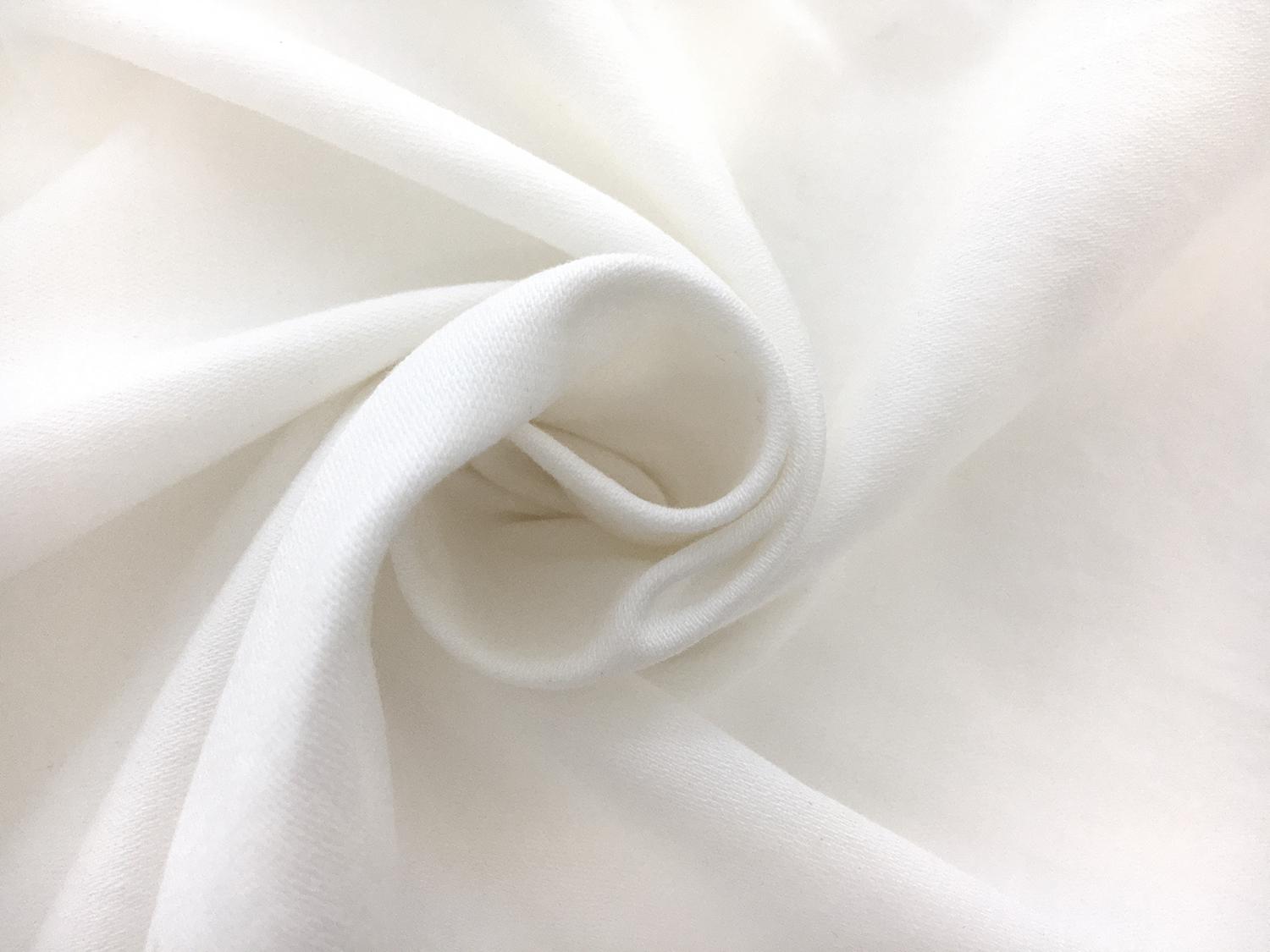 Cotton Blend Stretch Satin Barathea in White2