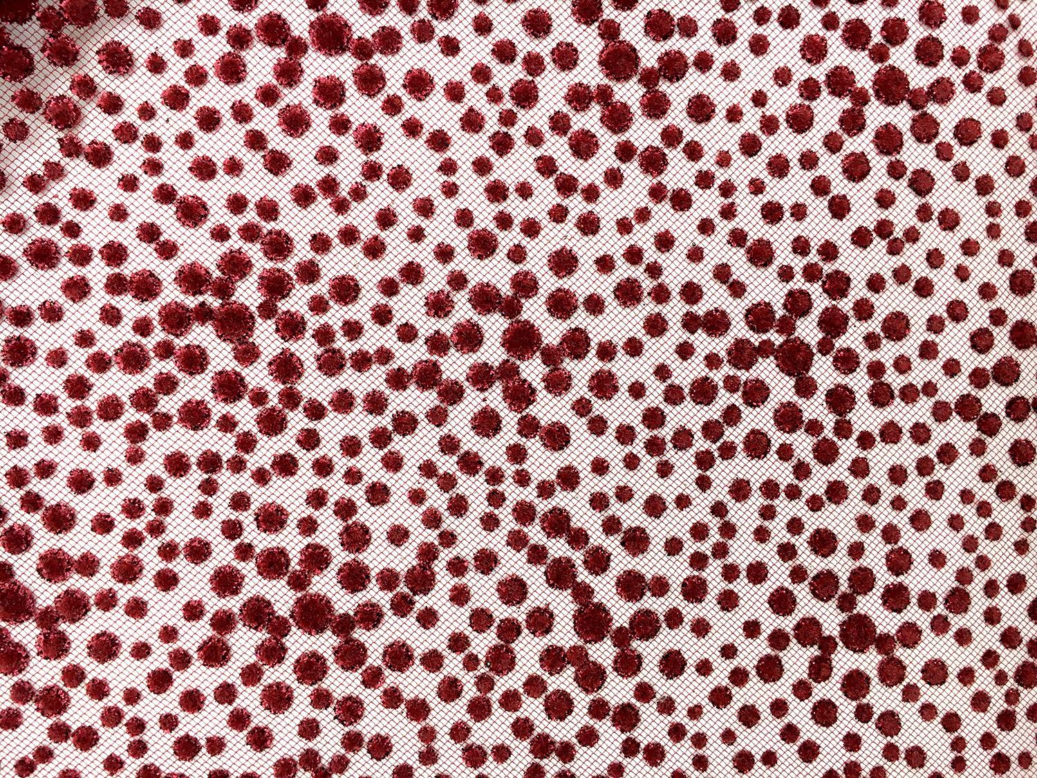 Metallic Flocked Tulle in Burgundy2