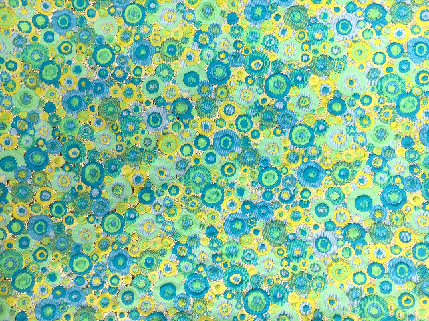 Vibrant Metallic Polyester Cloque with Dots0