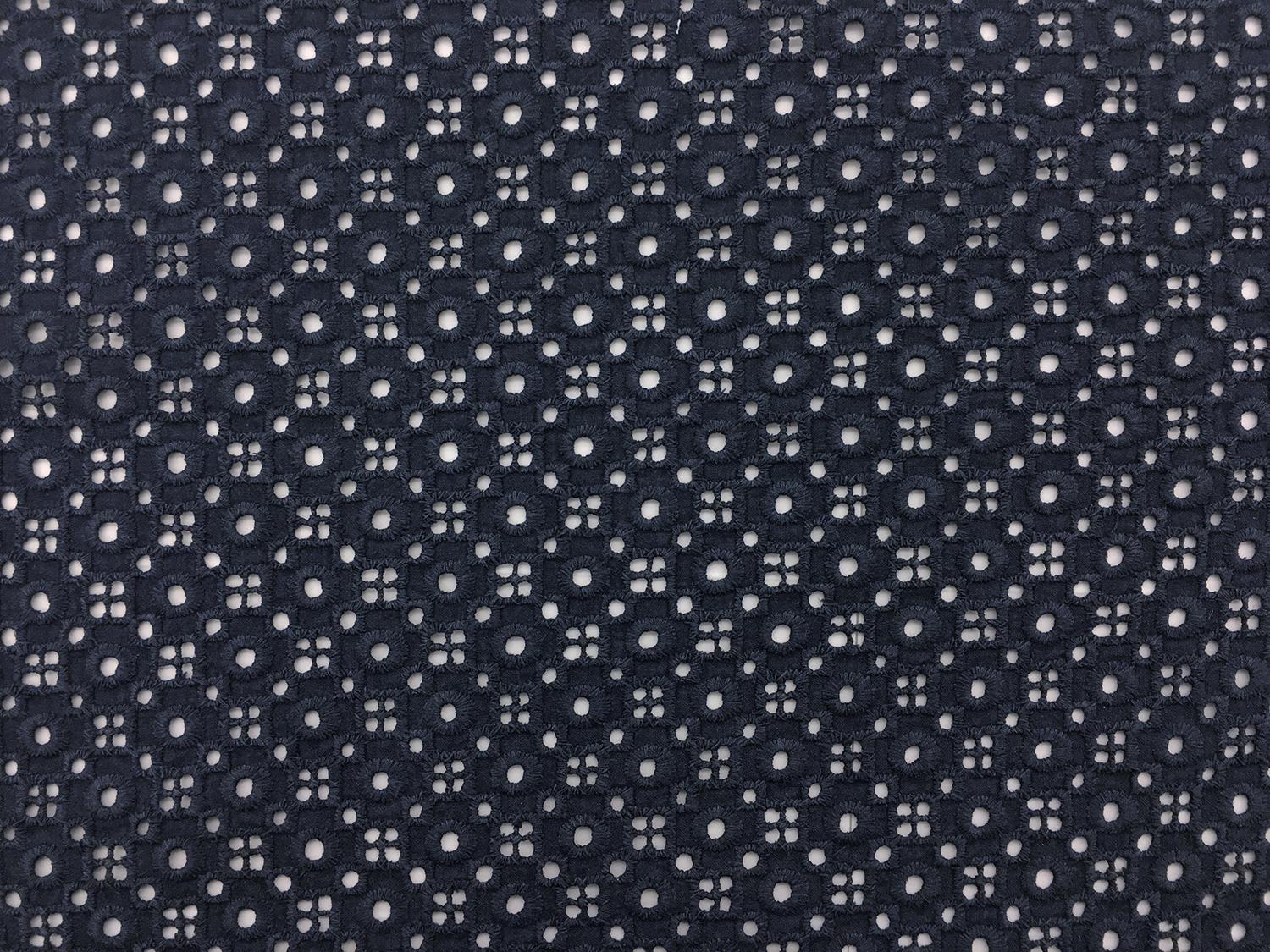 Cotton Eyelet in Midnight Navy0