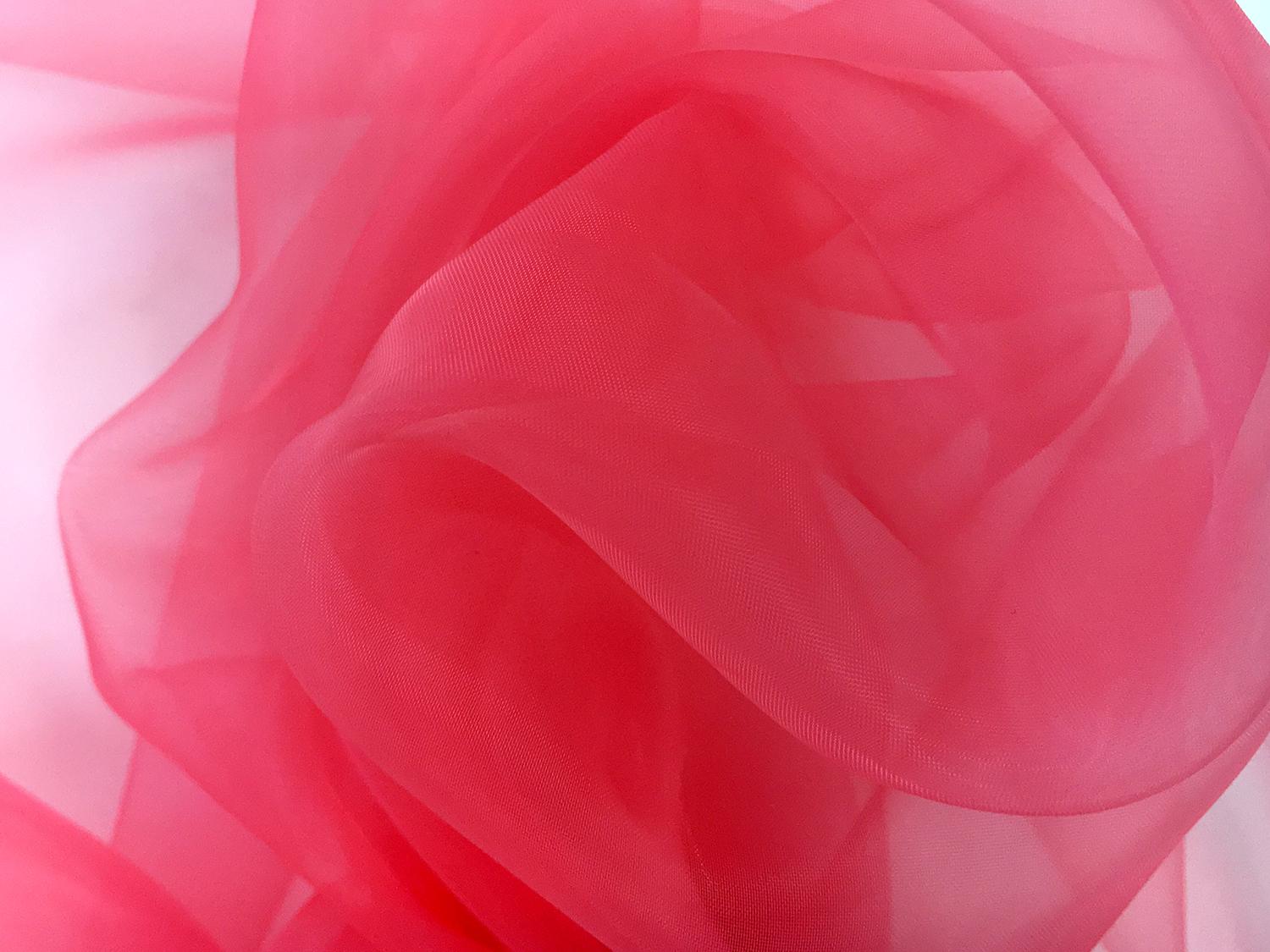 Japanese Polyester Extra Fine Organza in Flamingo0
