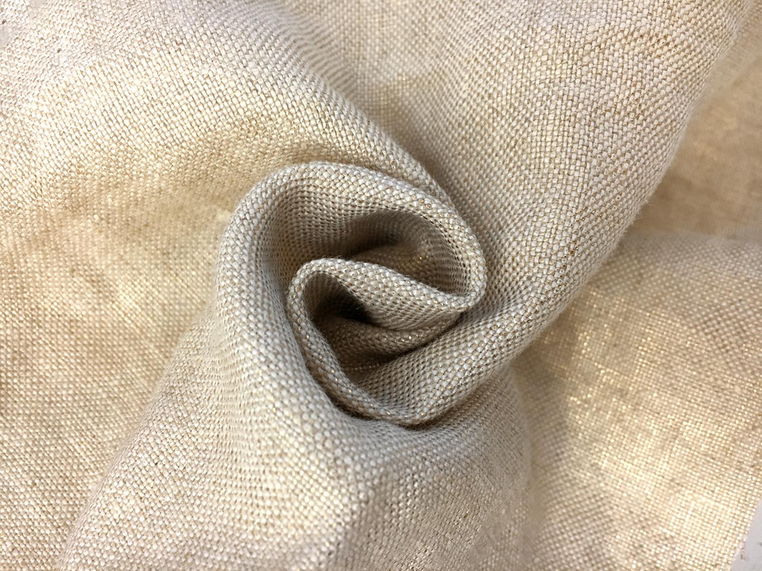Metallic Linen in Oatmeal Gold1