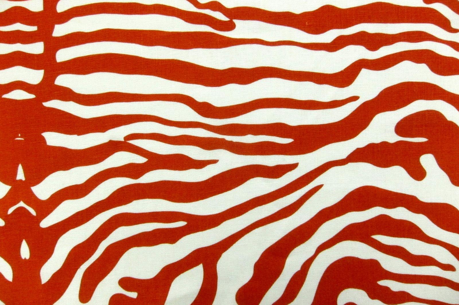 Linen Upholstery Zebra Print in Cinnamon0