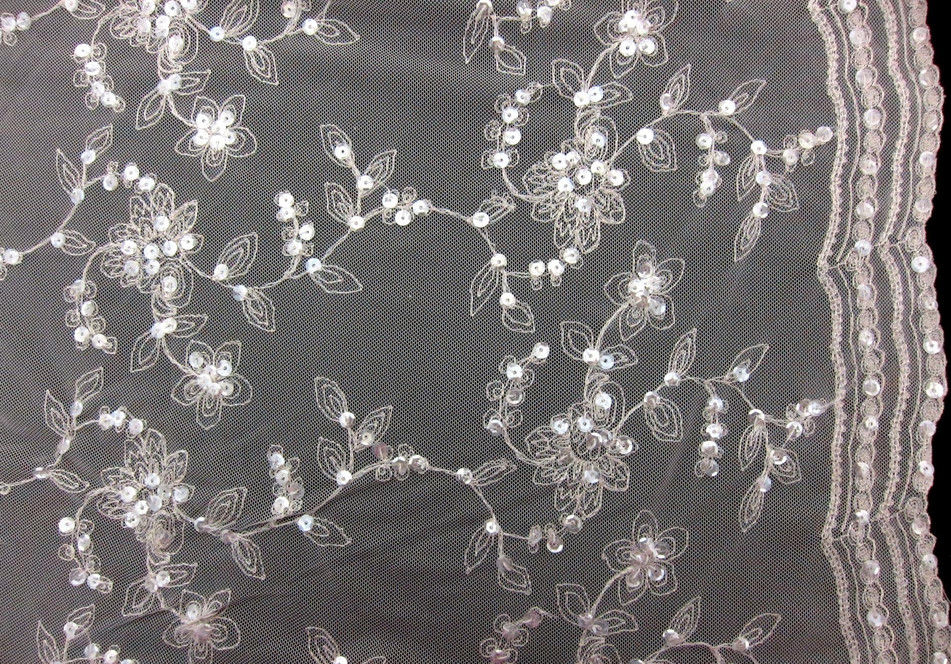 Embroidered Illusion with Hand Sewn Sequins0