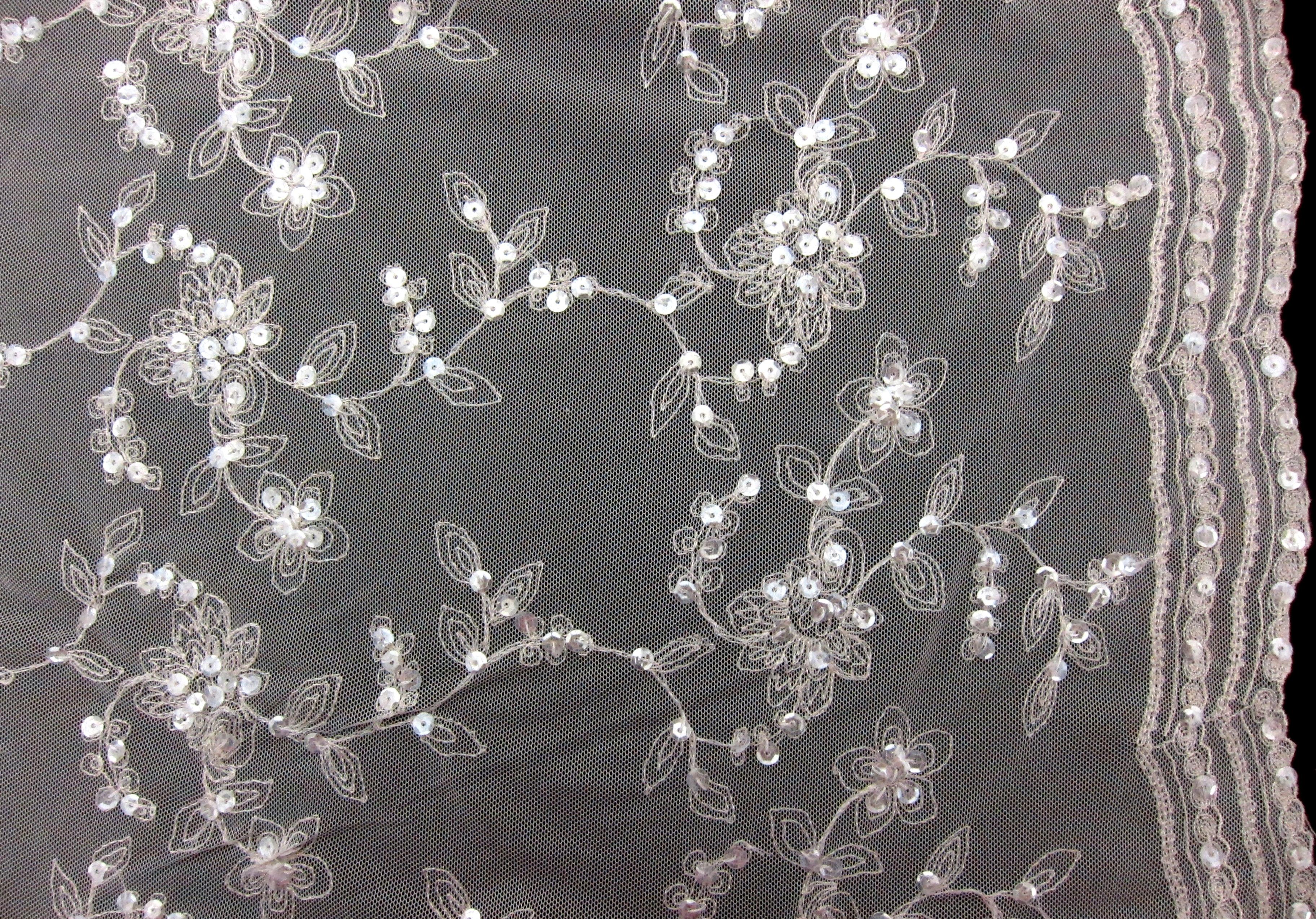 Embroidered Illusion with Hand Sewn Sequins0