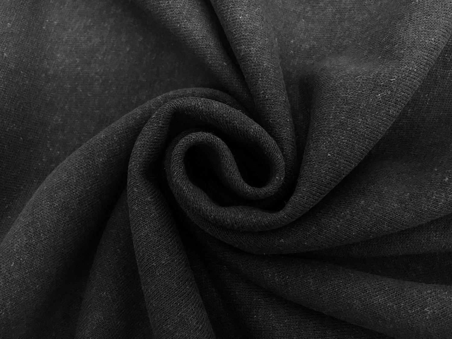 Hemp Organic Cotton Bamboo Sweatshirt Fleece in Black2