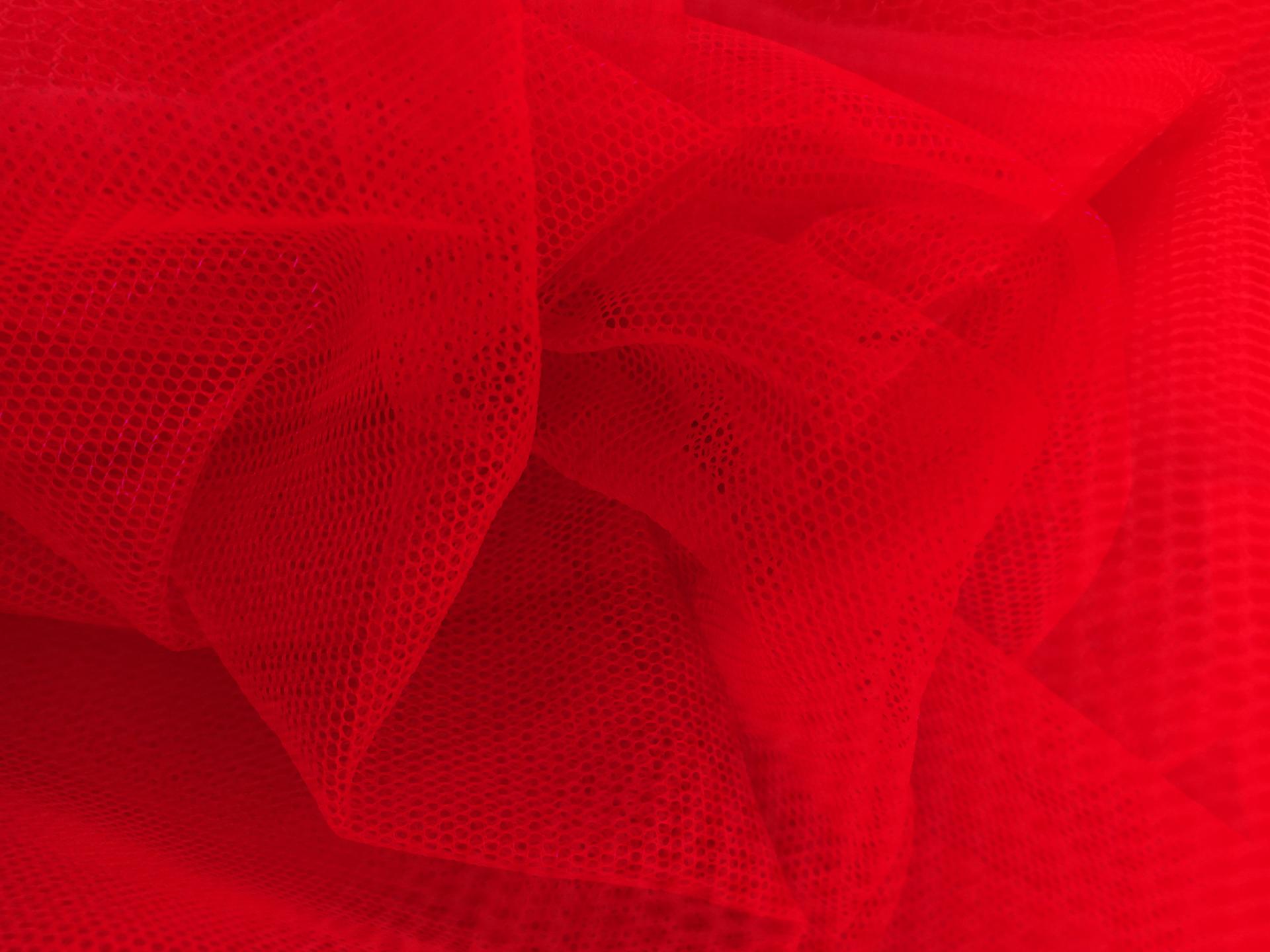 Nylon Bobbinet in Rosso0