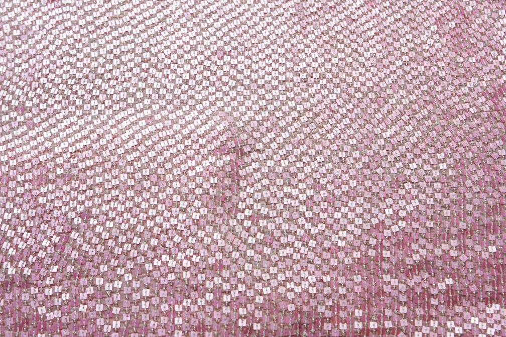 Sequins on Silk Chiffon0