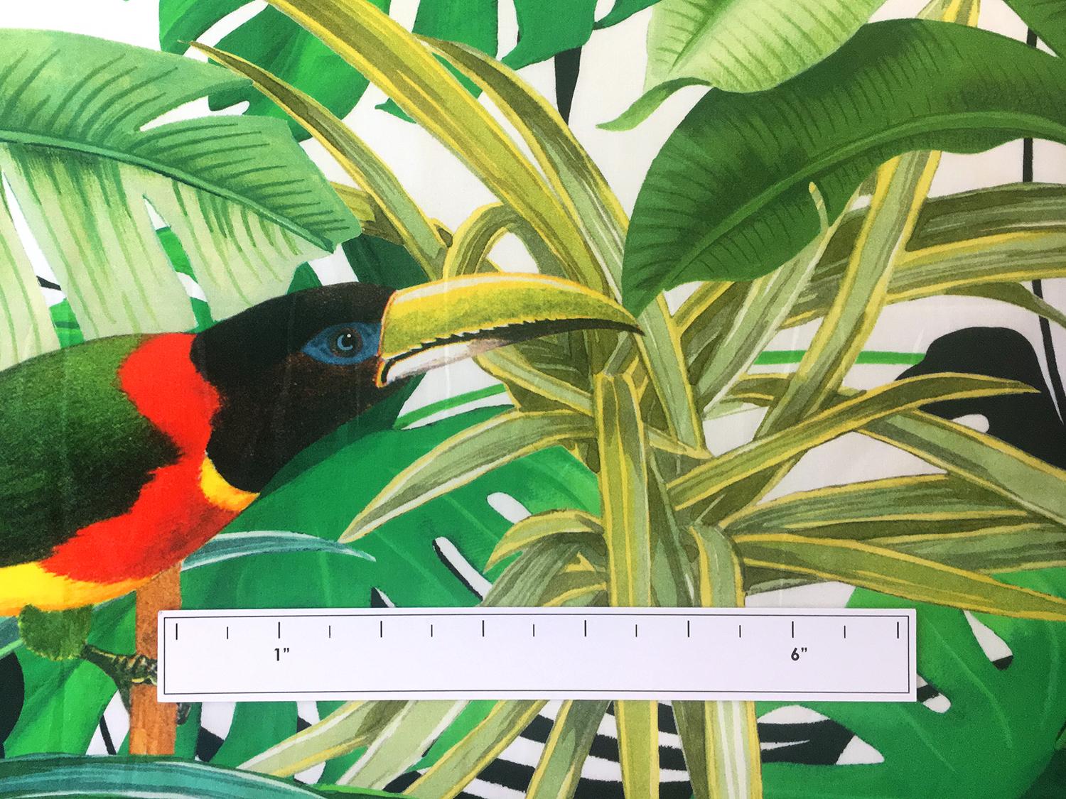 Max Mara Italian Cotton Tropical Plants and Birds Print3