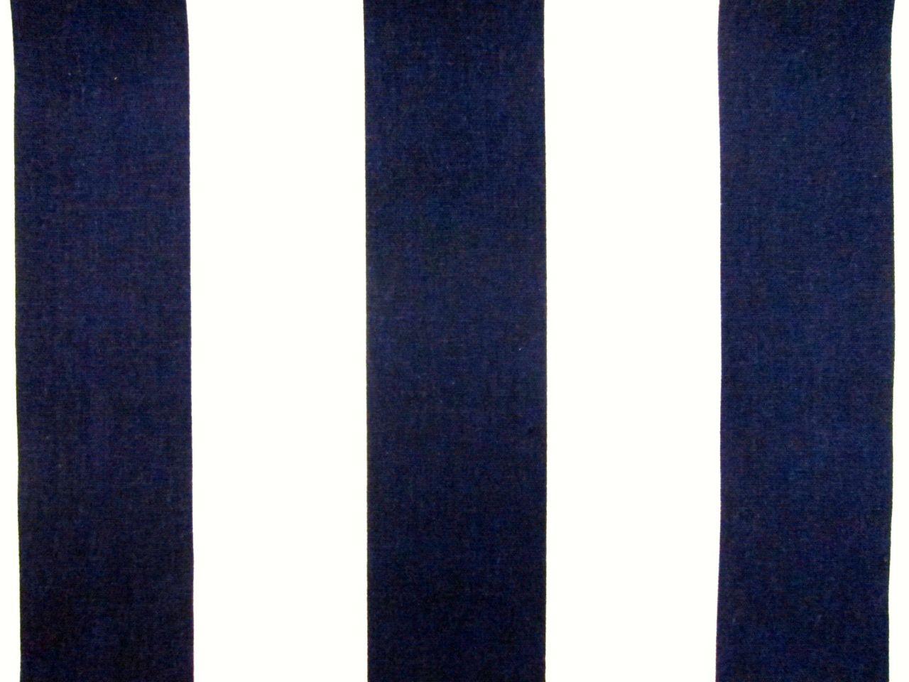 Cotton Canvas 3" Stripe In Navy And White0