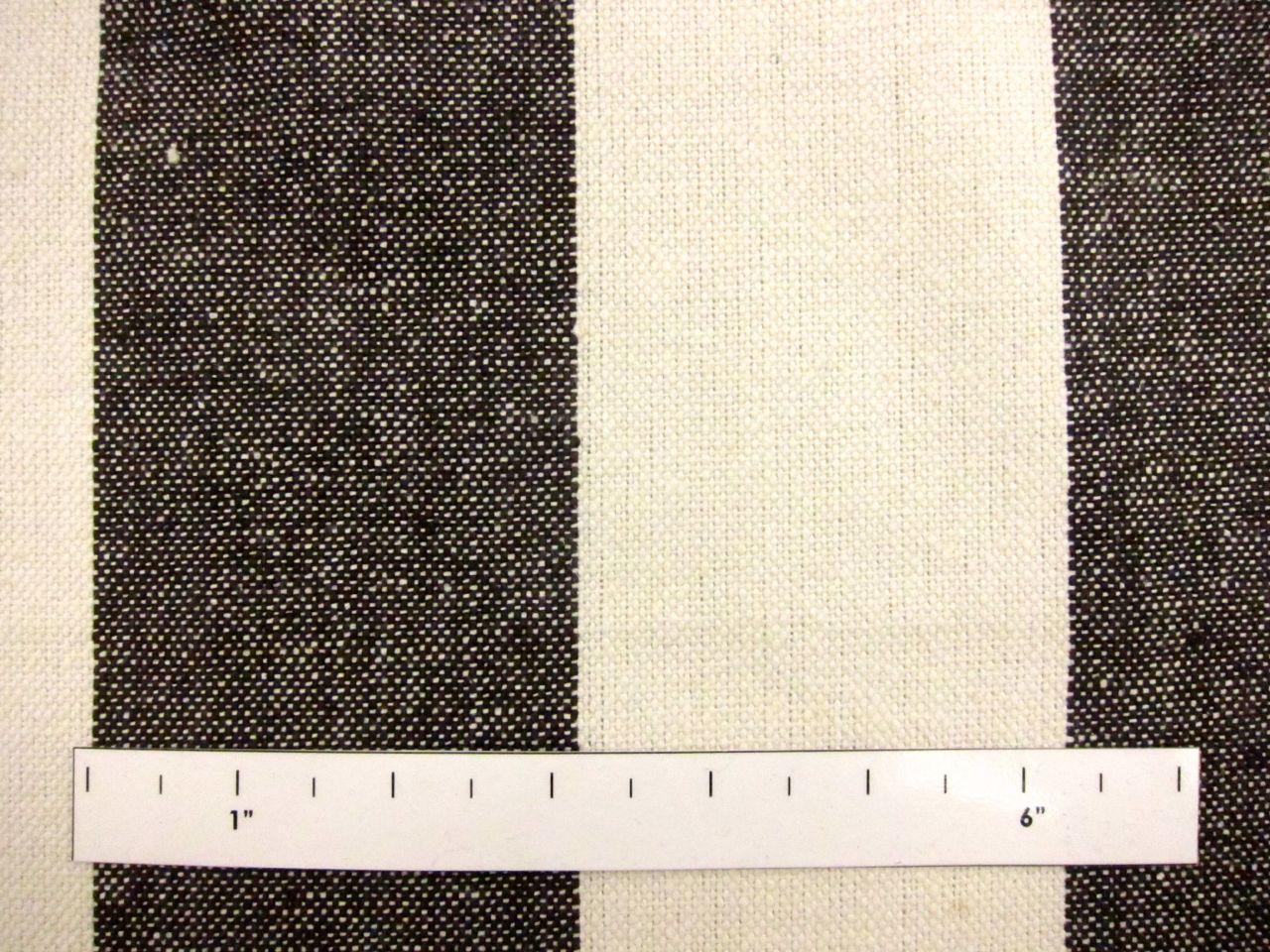 Cotton Upholstery 3" Stripe in Chocolate And Ivory1