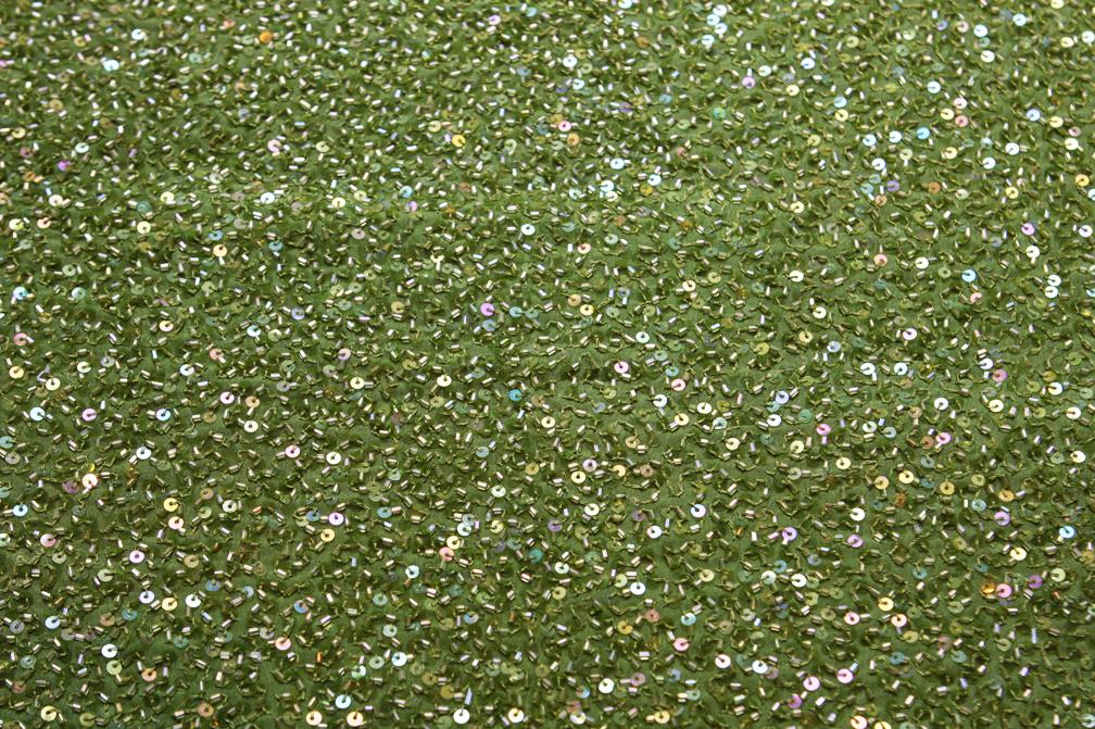 Sequins on Silk Chiffon0