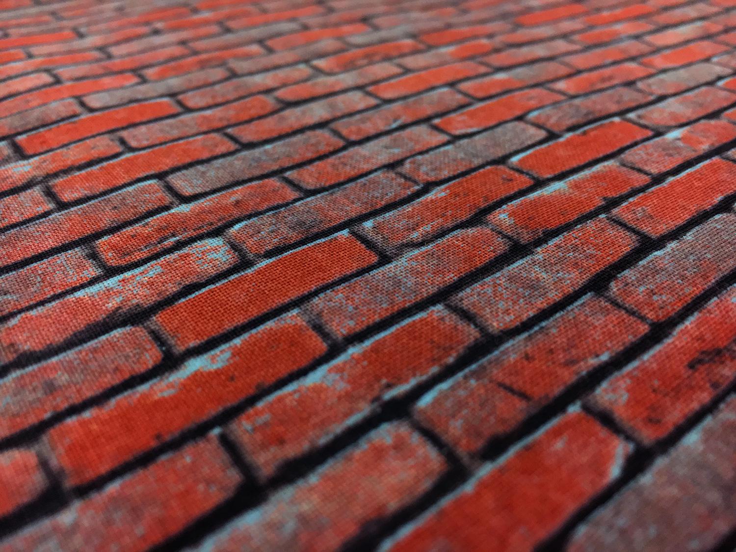 Cotton Broadcloth With Brick Wall Print2