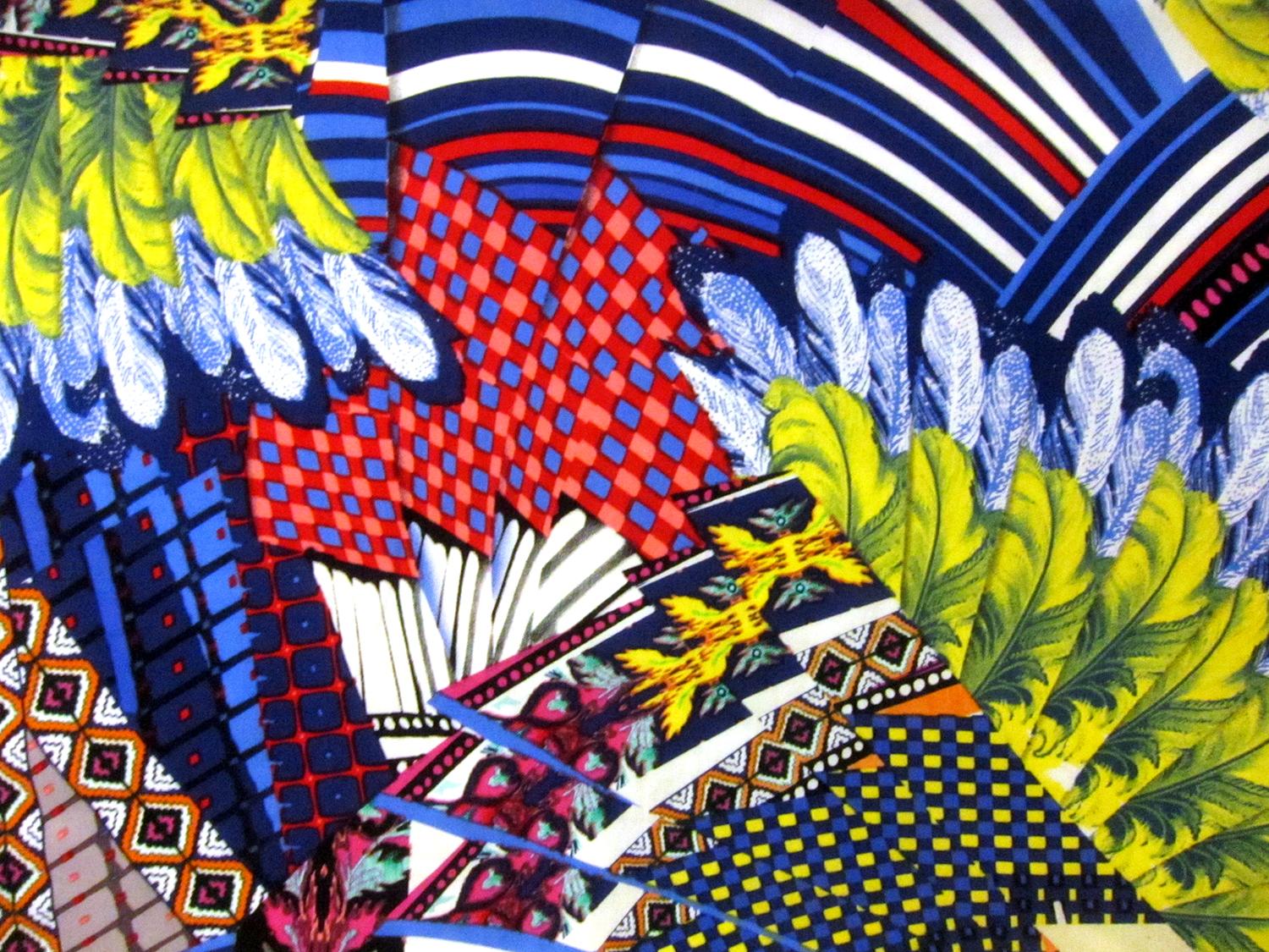 Viscose Decorative Collage Print0