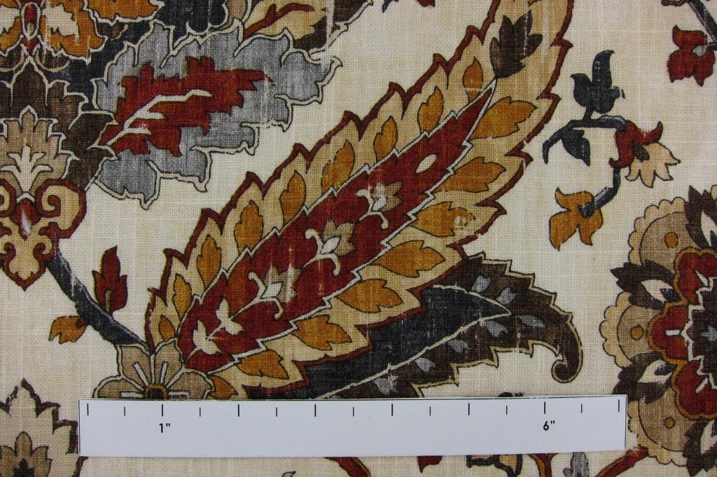 Linen Upholstery Paisley Print1