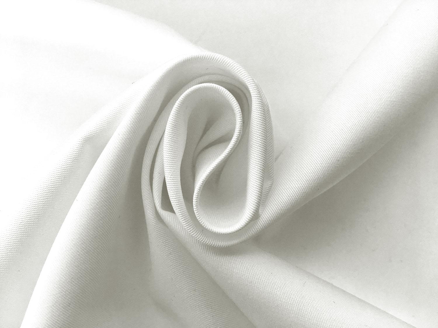Combed Cotton Fineline Twill in White1