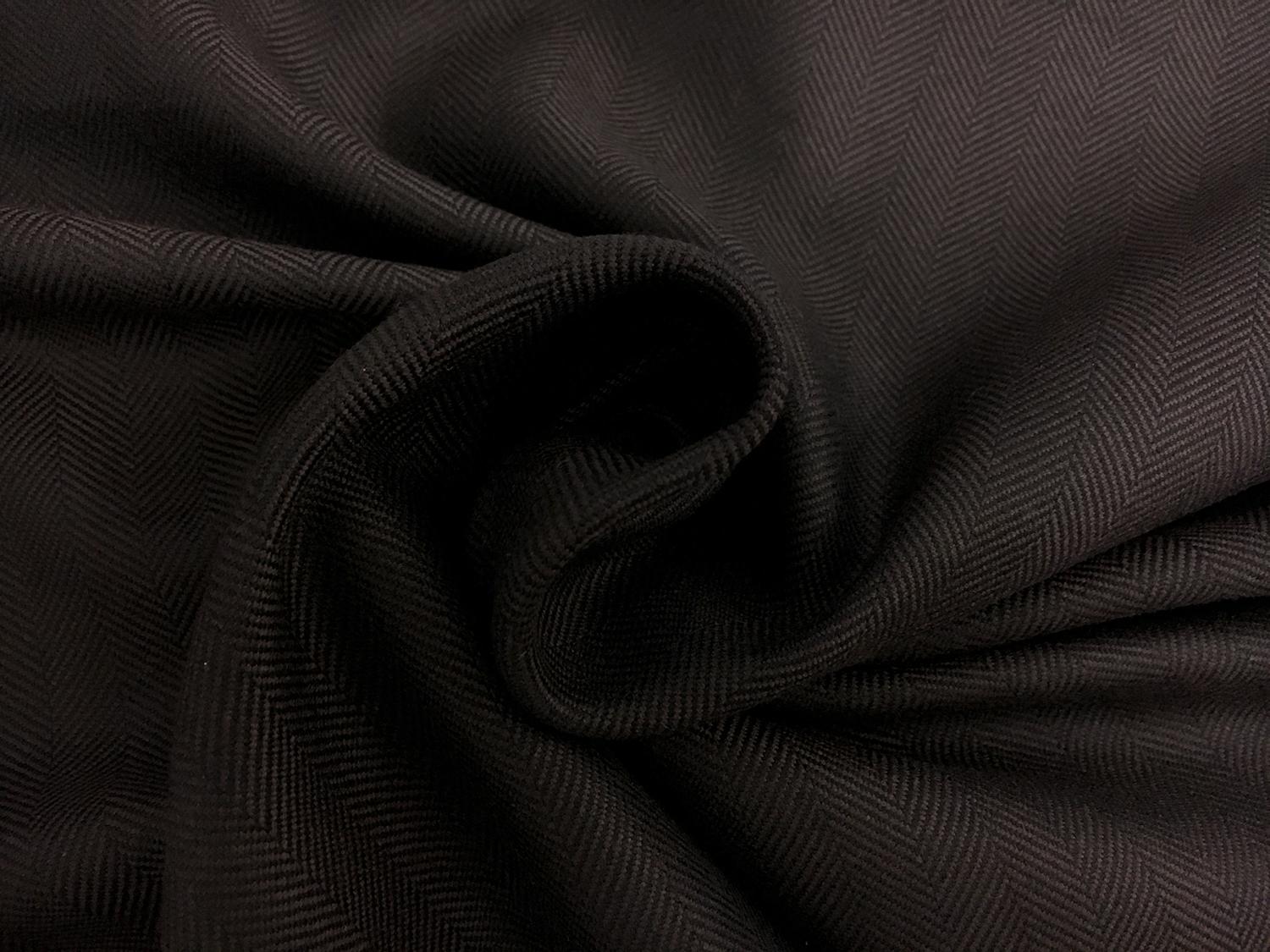 Italian Cashmere Herringbone in Dark Brown1
