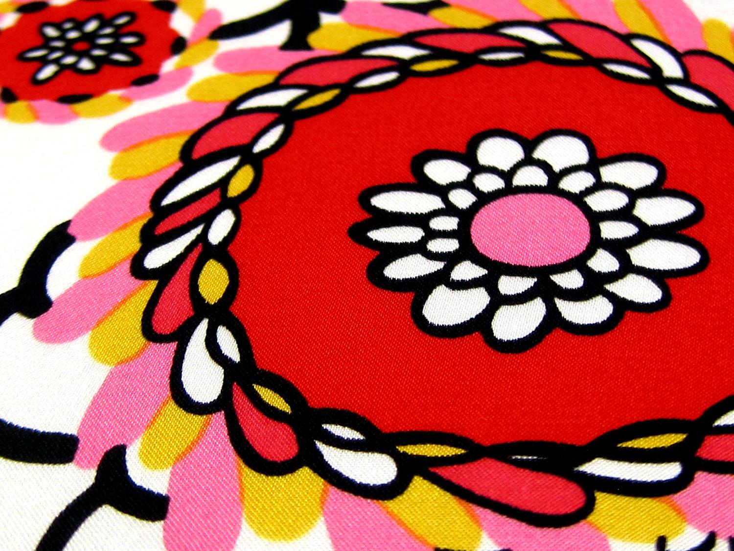 Printed Silk Charmeuse with Vibrant Illustrated Flowers2