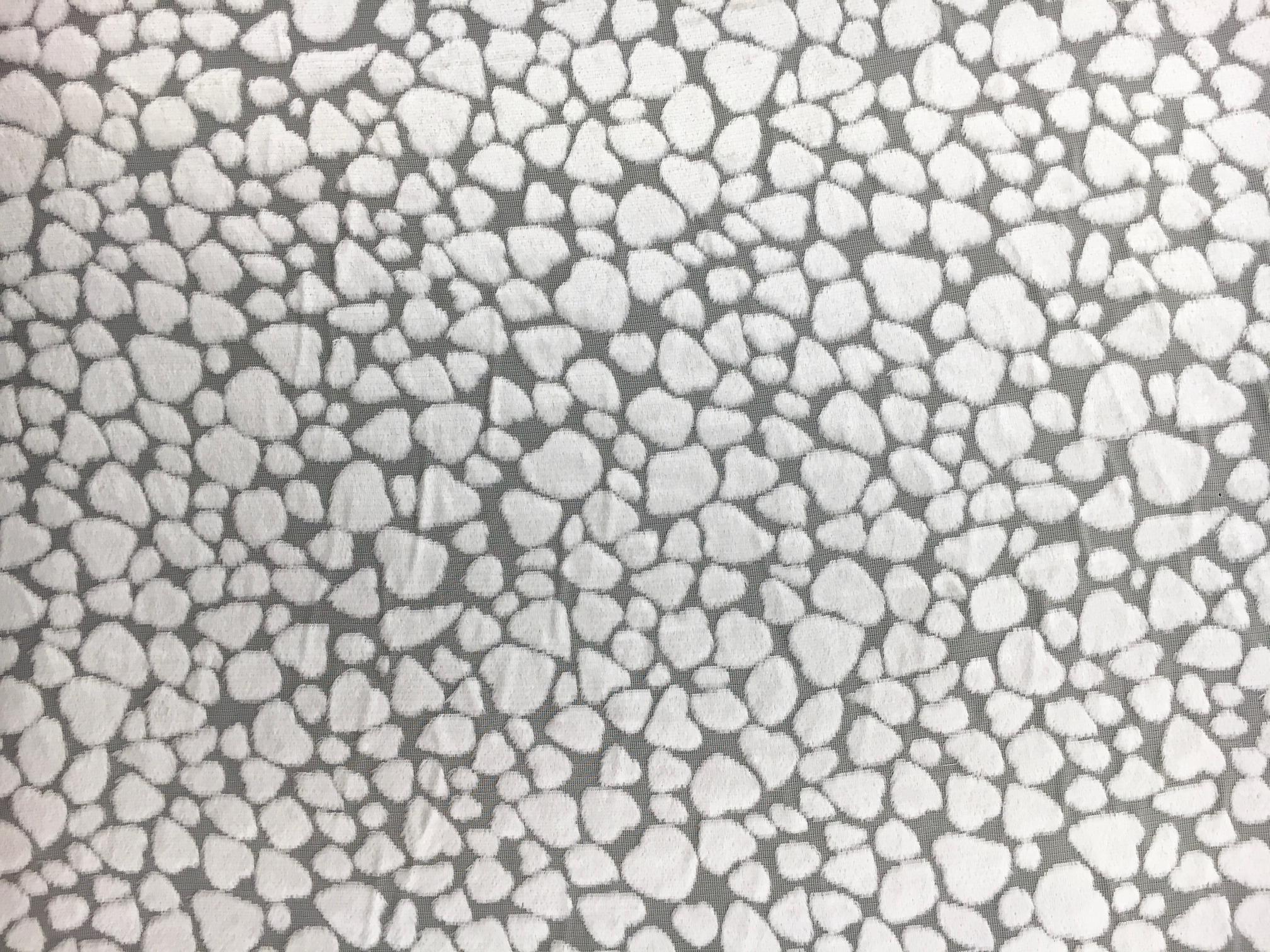 Poly and Rayon Burnout Velvet with Uneven Dots in Ivory2