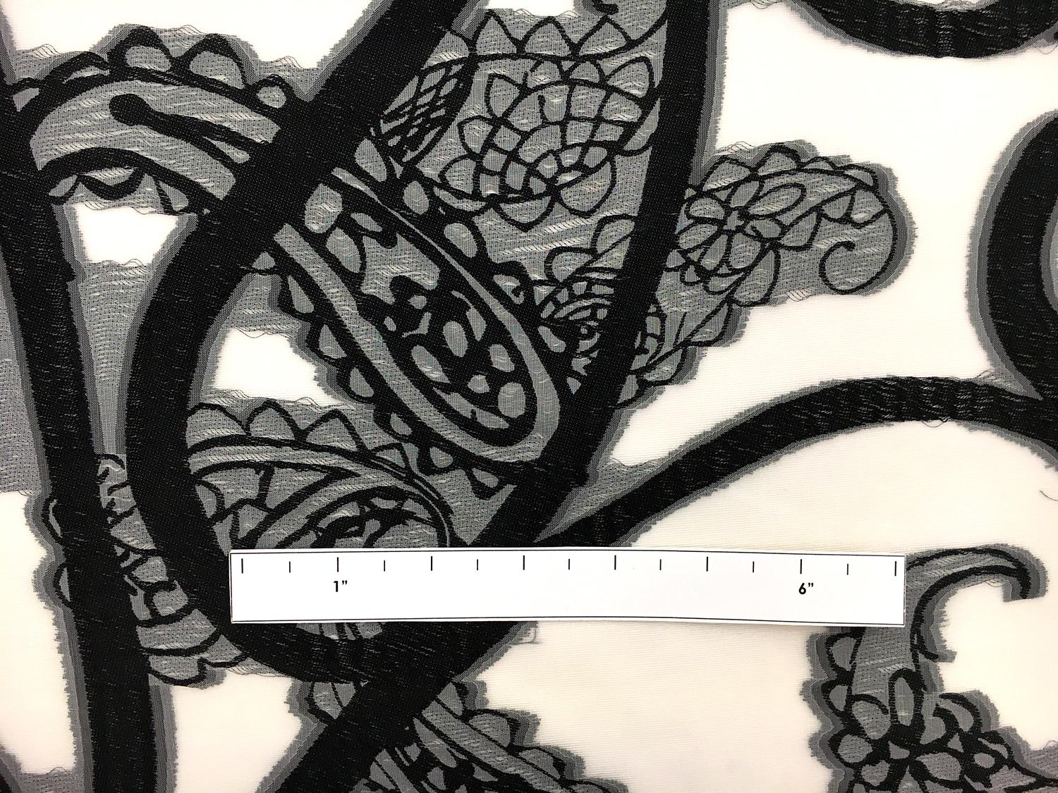 Silk and Viscose Blend Fil Coupé Chiffon with Mixed Paislies2