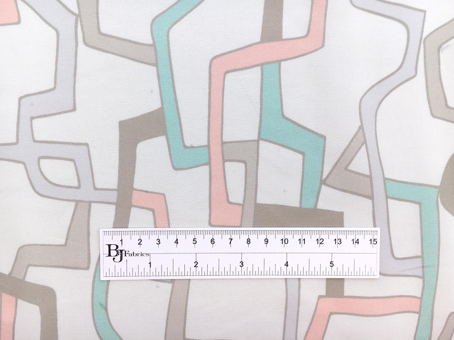 Printed Silk Crepe de Chine with Geometric Chains1