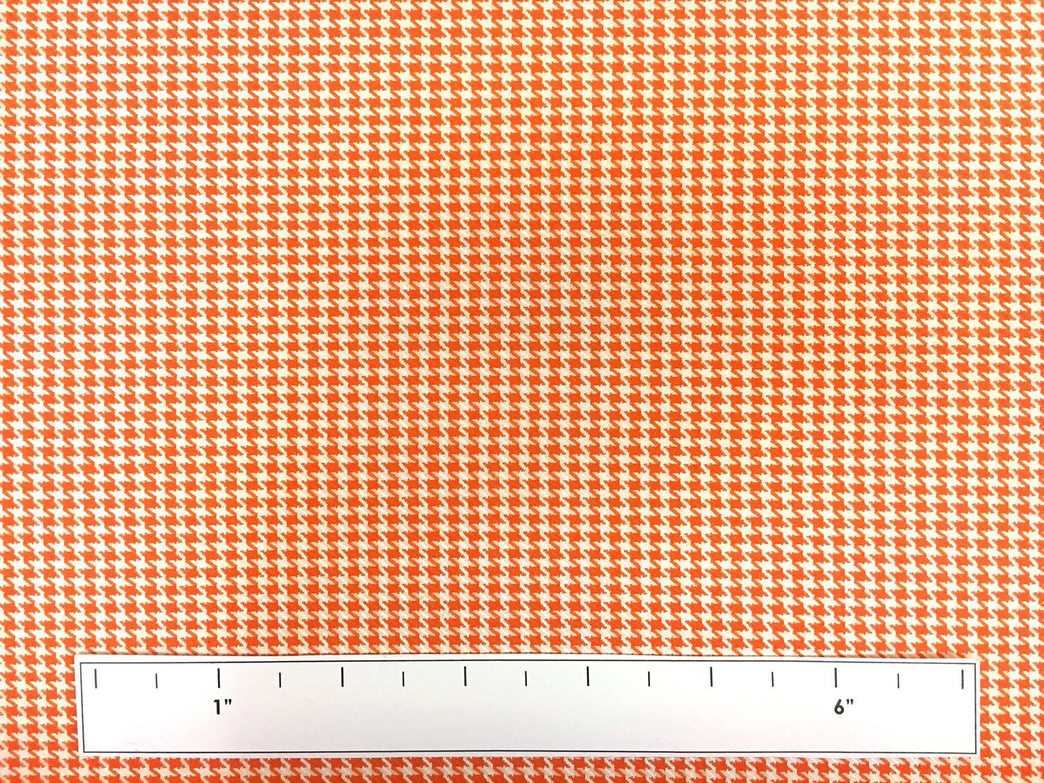 Italian Superfine Wool and Silk Houndstooth in Tangerine3