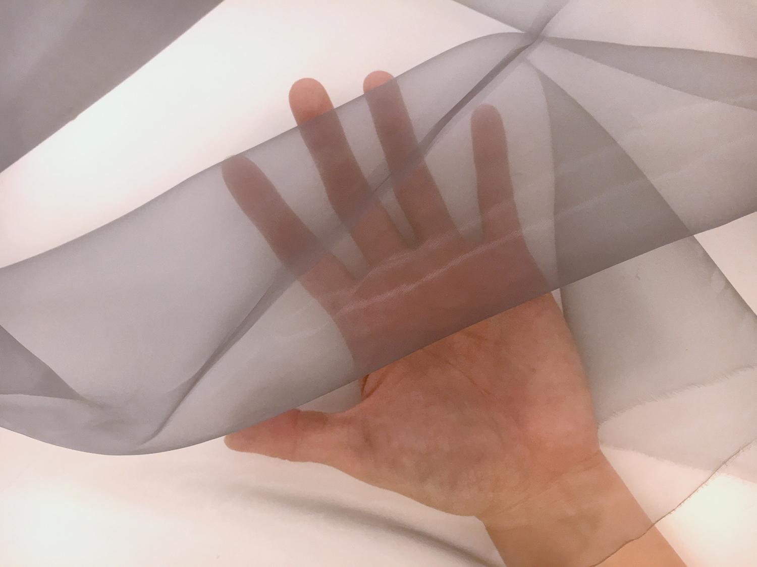 Japanese Polyester Extra Fine Organza in Grey1