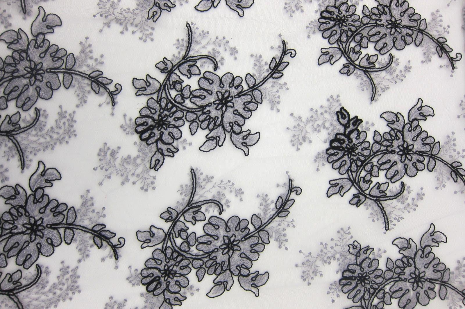 Corded Embroidered Tulle0