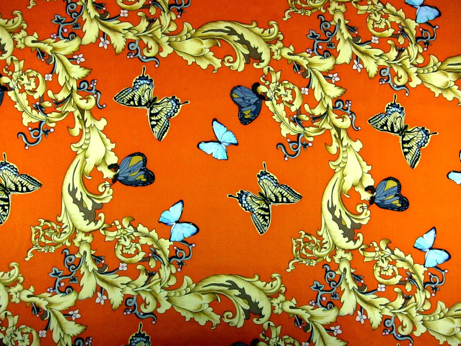 Silk Charmeuse in Butterfly Print0