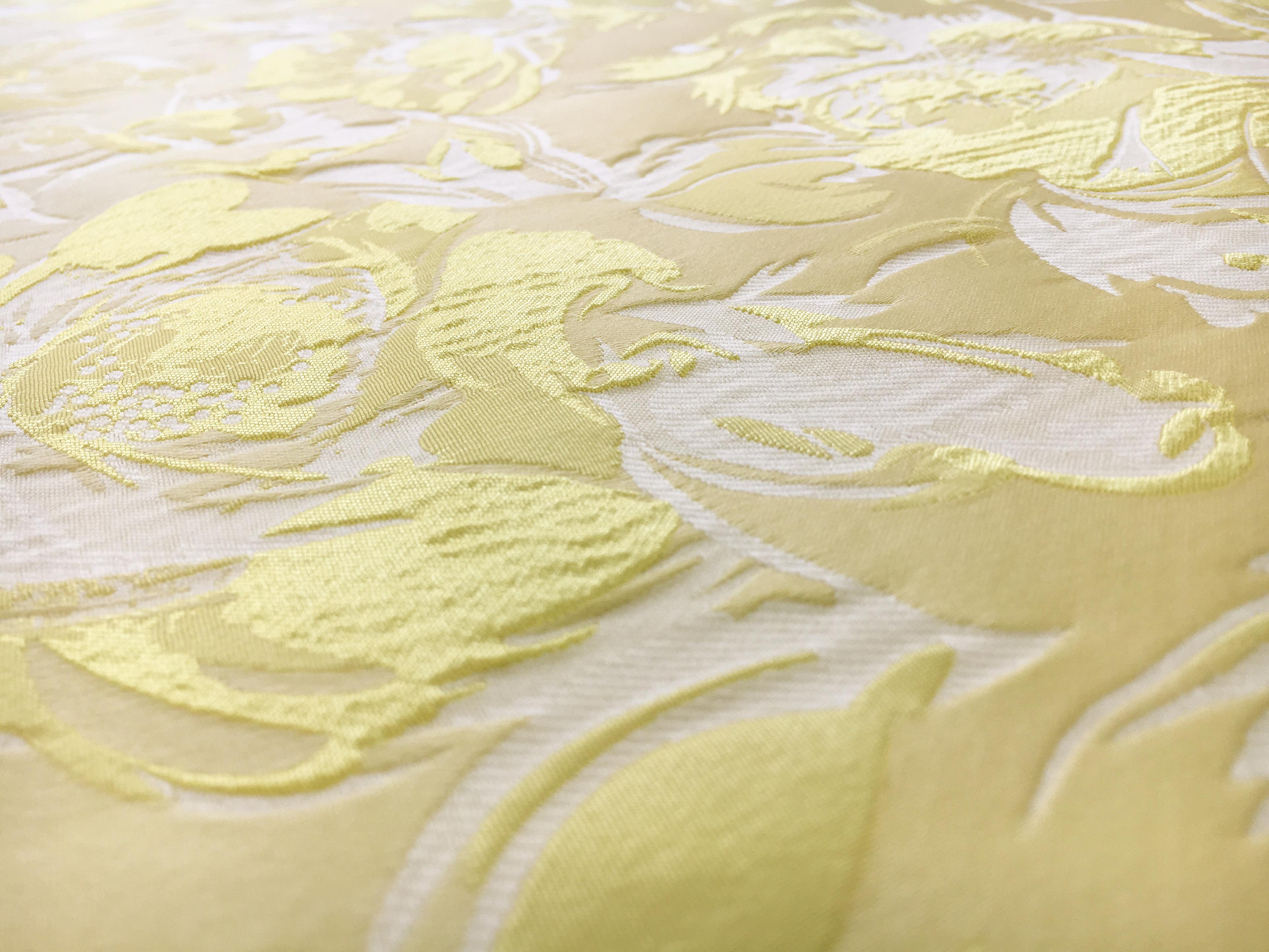 Polyester Floral Jacquard Brocade in Princess Yellow2