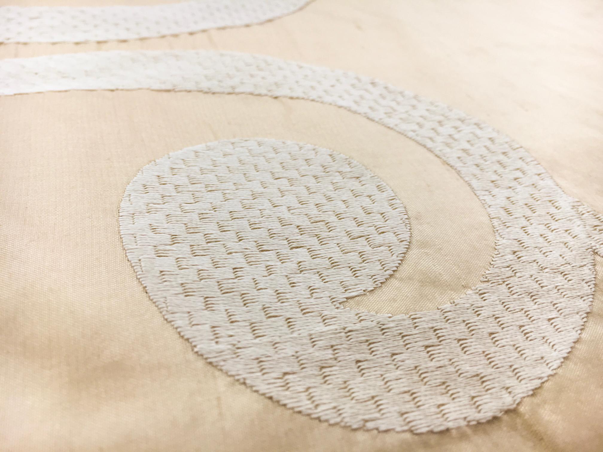 Embroidered Silk Shantung with Large Curls2