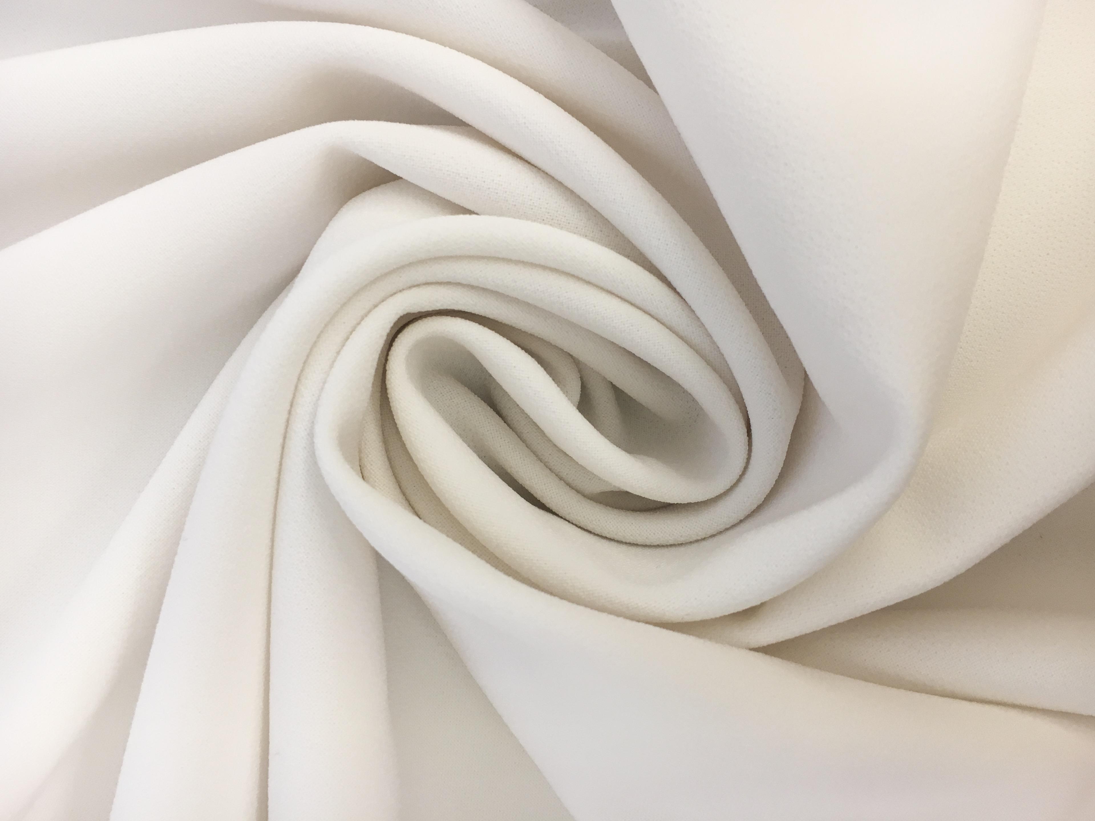 Polyester Stretch Crepe in Off White