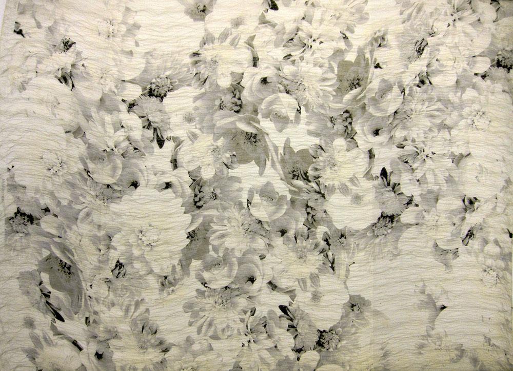 Silk Blend Metallic Double Layer Printed Organza0