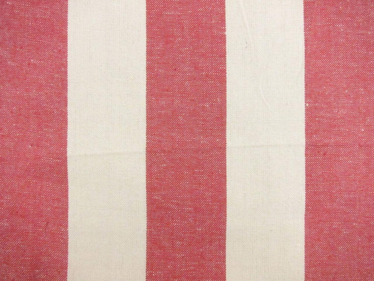 Cotton Upholstery 3" Stripe in Pink And White0