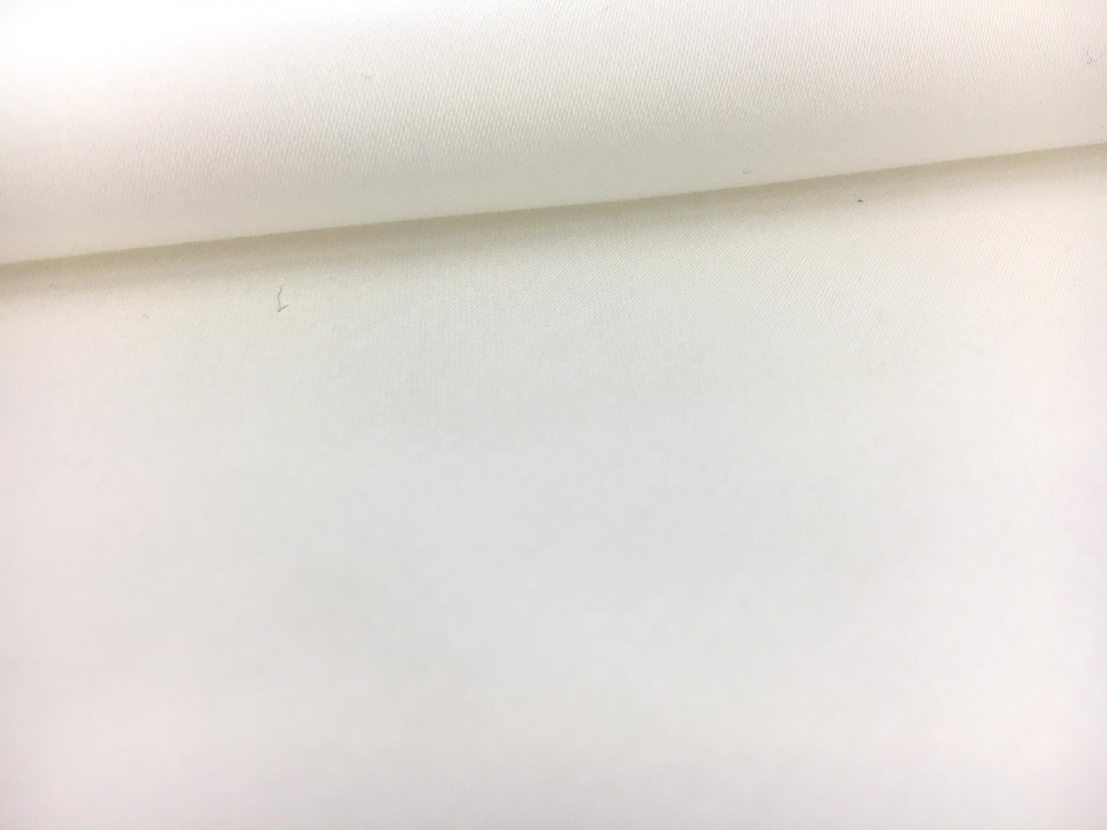 Cotton Blend Stretch Lightweight Sateen in White2