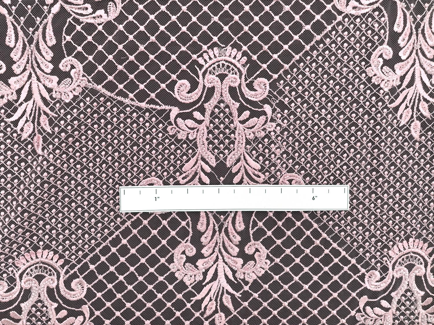 Beaded and Embroidered Illusion in Baby Pink1