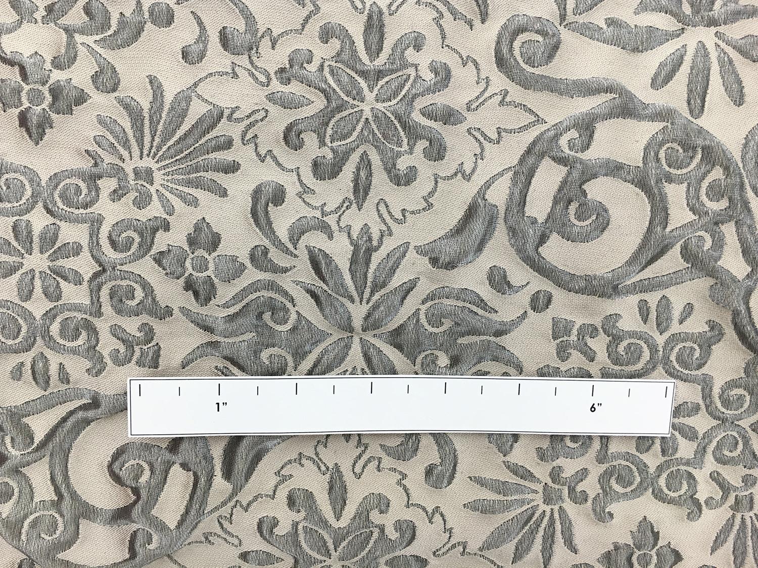 Silk and Poly Blend with Liquid Look Damask Patterns1