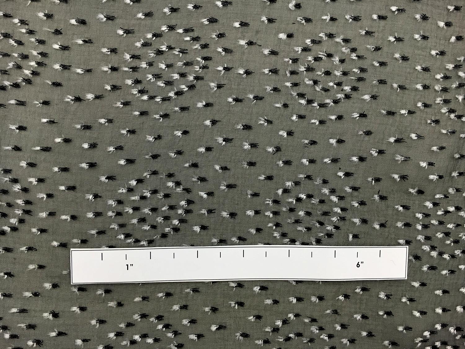 Black Silk and Lurex Burnout Velvet with Dots 1