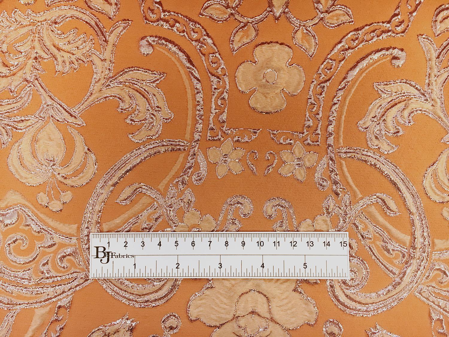 Silk Blend Metallic Cloqué Brocade with Rococo Floral Patterns1
