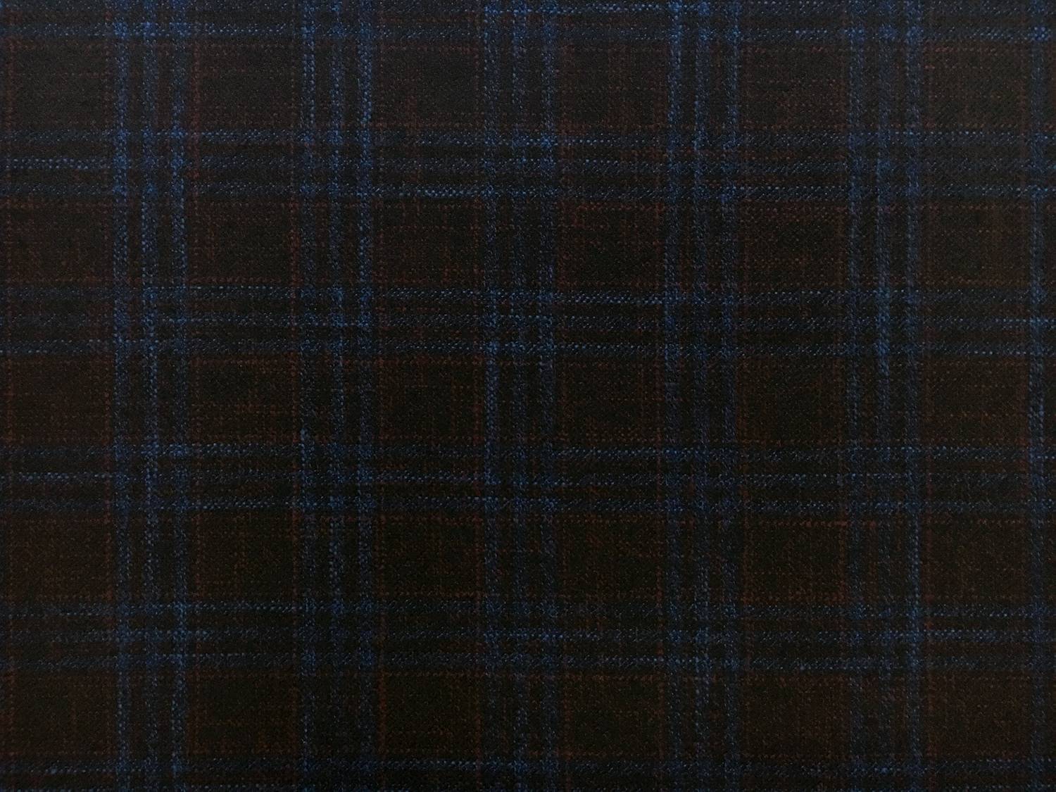 Italian Virgin Wool Bamboo Plaid Suiting0