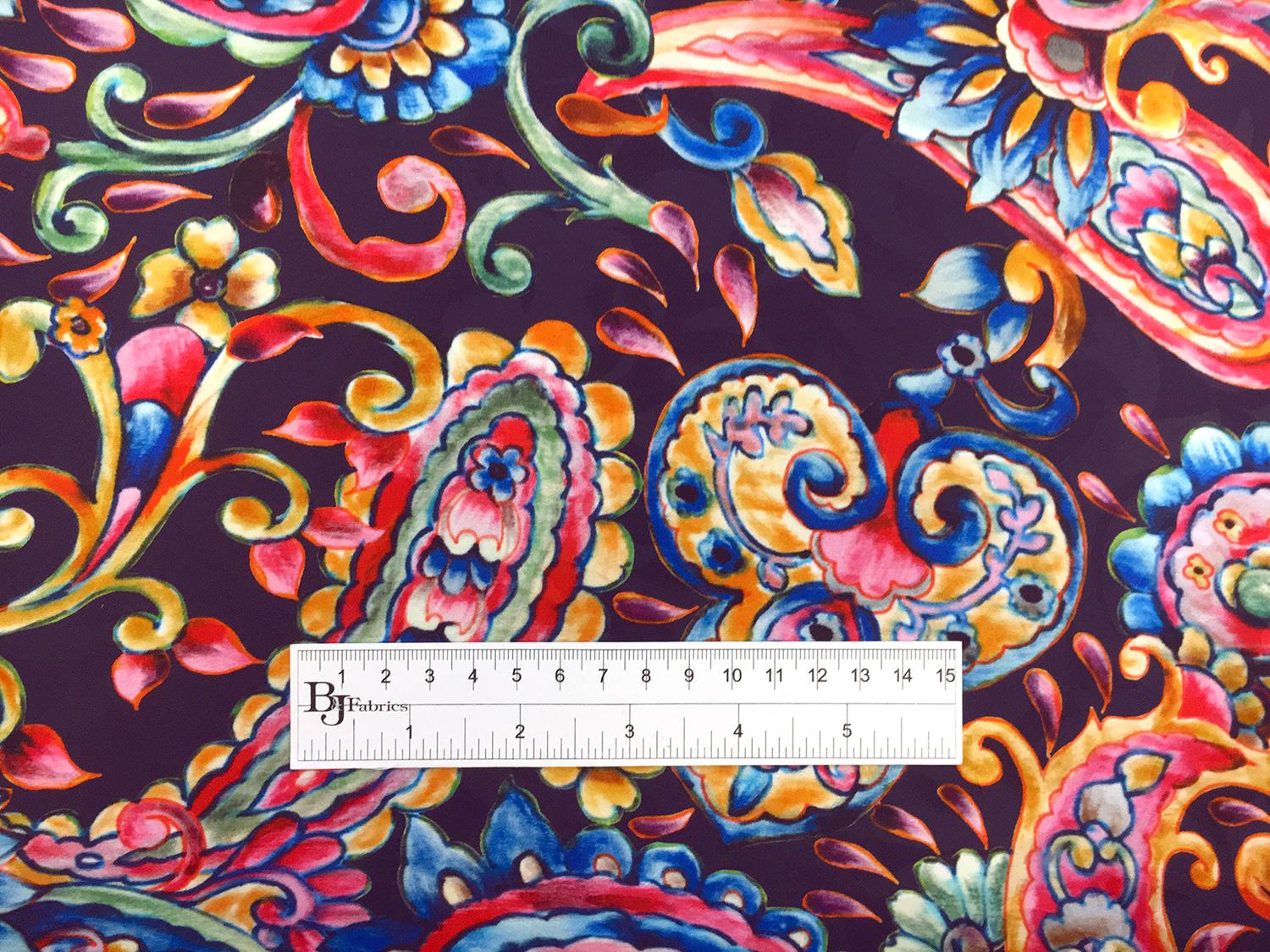 Printed Silk Jacquard with Italian Tile Paisley1