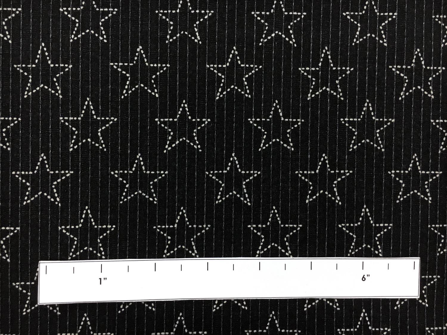 Japanese Textured Cotton With Pinstriped Starts Print1