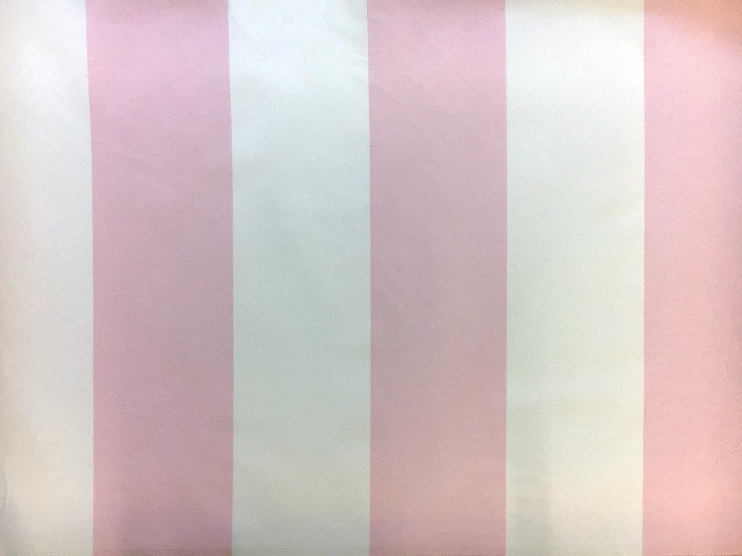 Upholstery Cotton Twill 6" Stripe in White and Pink0