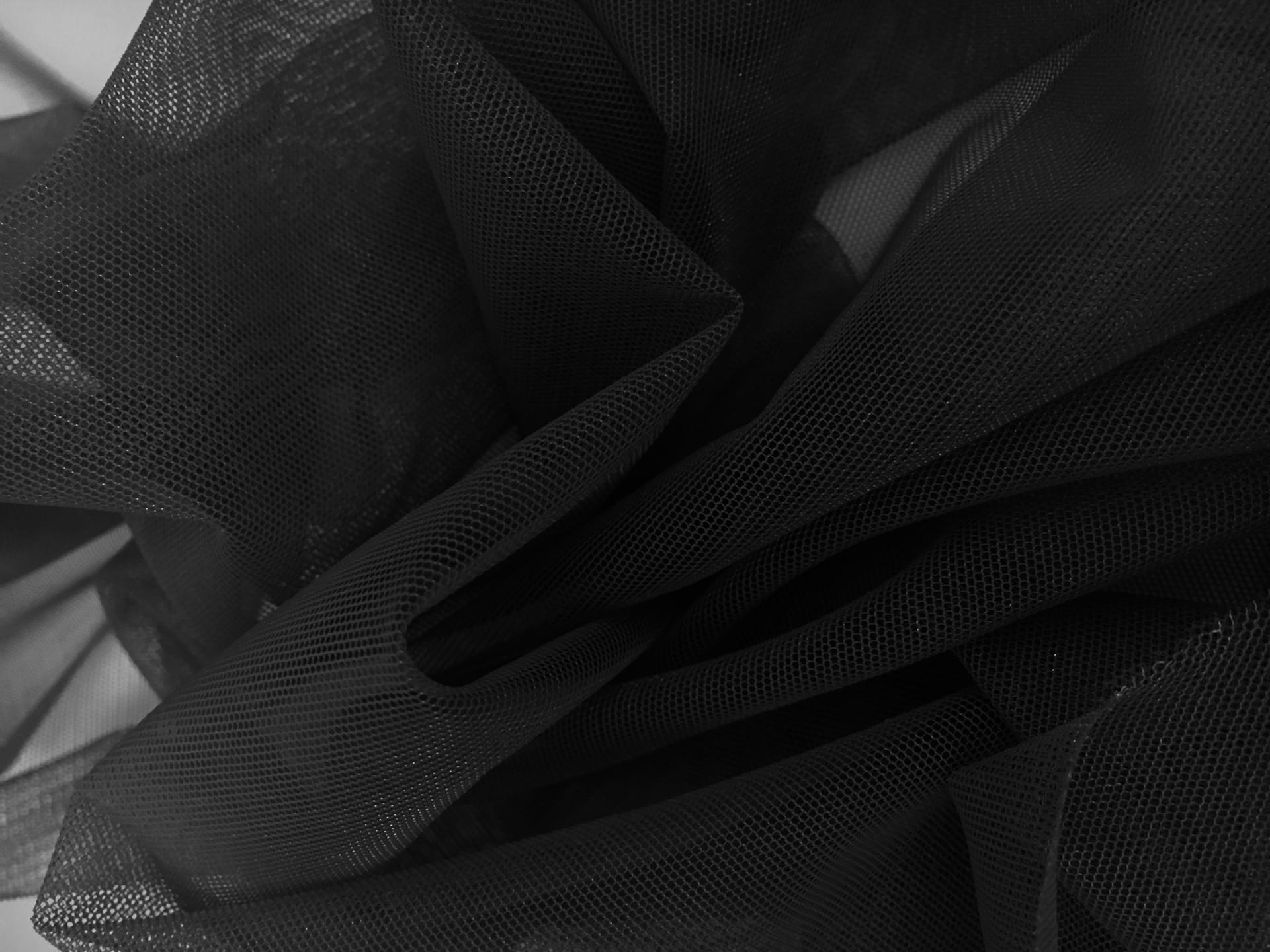 Italian Stretch Nylon Illusion in Nero0