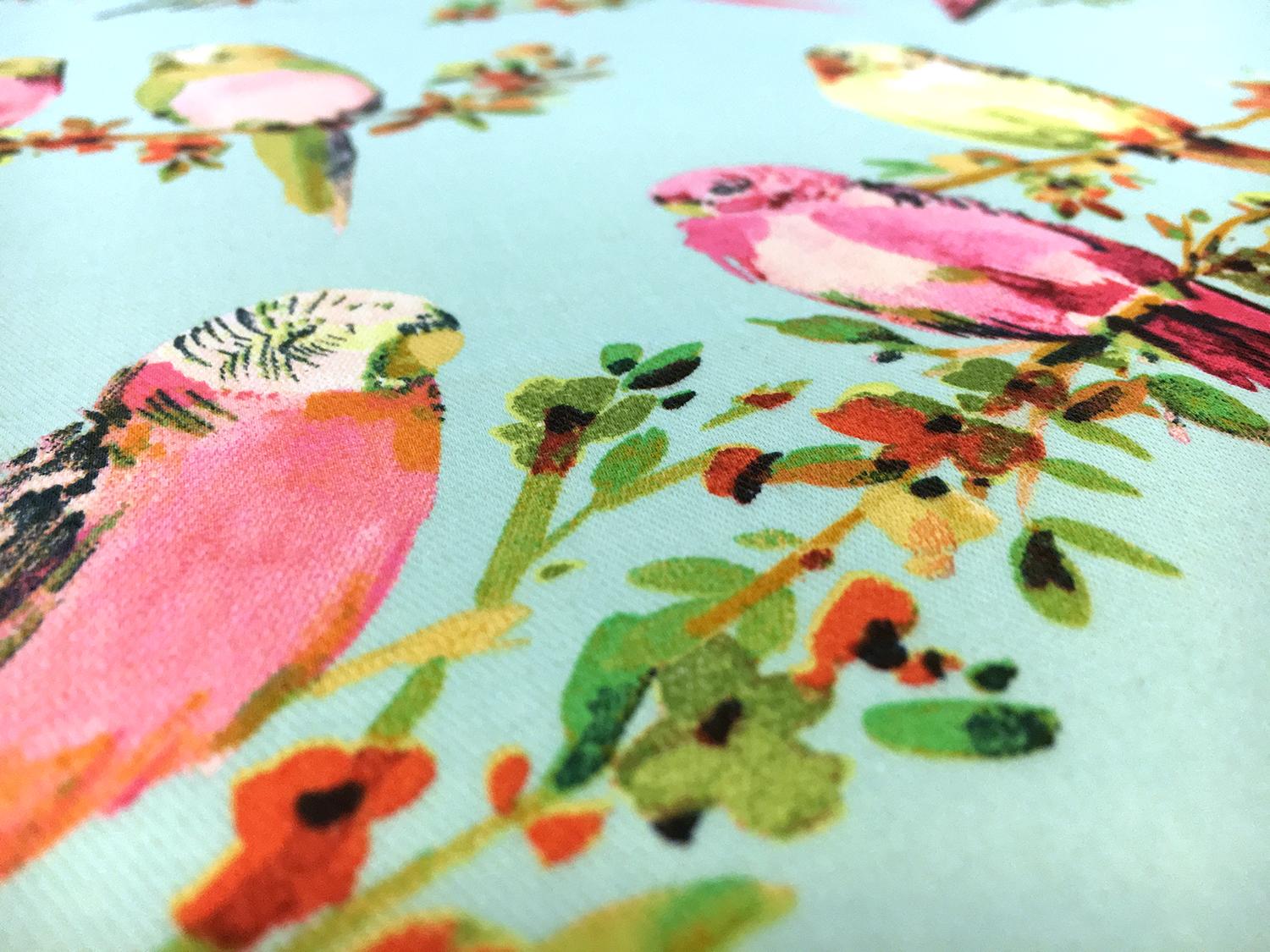 Cotton Twill Parakeets Print2