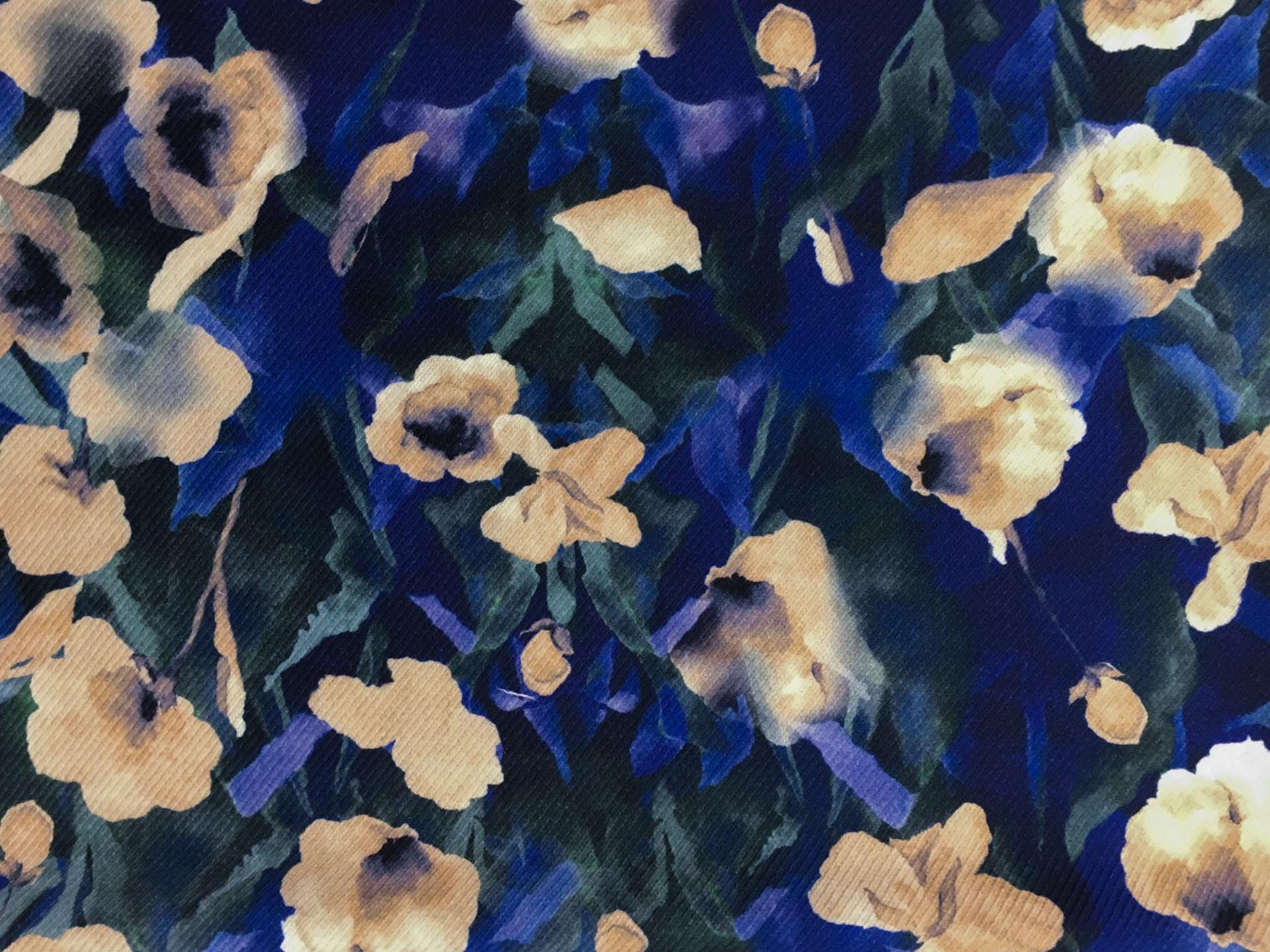 Italian Wool Twill Floral Print